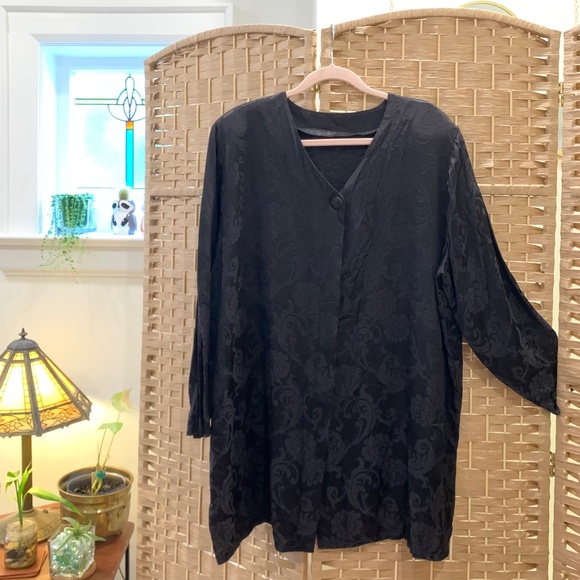 🔮 HOST PICK 🔮 Witchy goth vintage black jacquard long jacket - Picture 1 of 6